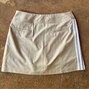 adidas Tan Skort Side Stripes Climacool golf skirt Womens 6 Medium pickleball
